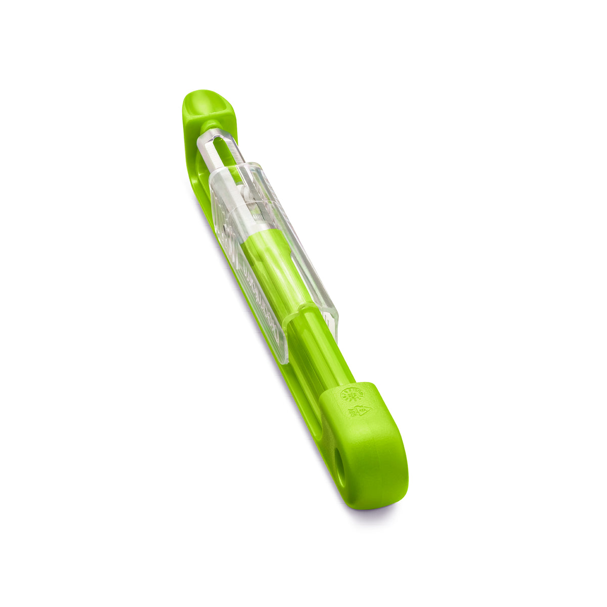 DREAMFARM green Y-Schäler vegetable peeler with sharp blade, designed for peeling fruits and vegetables efficiently.