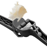 DREAMFARM GARJECT garlic press made of stainless steel, with ergonomic handle and stainless steel pressing chamber.