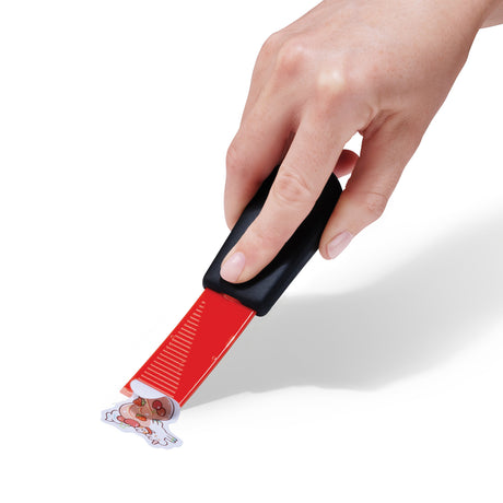 DREAMFARM CLEANA blue and red cleaning scraper with two tools, designed for efficient surface cleaning.