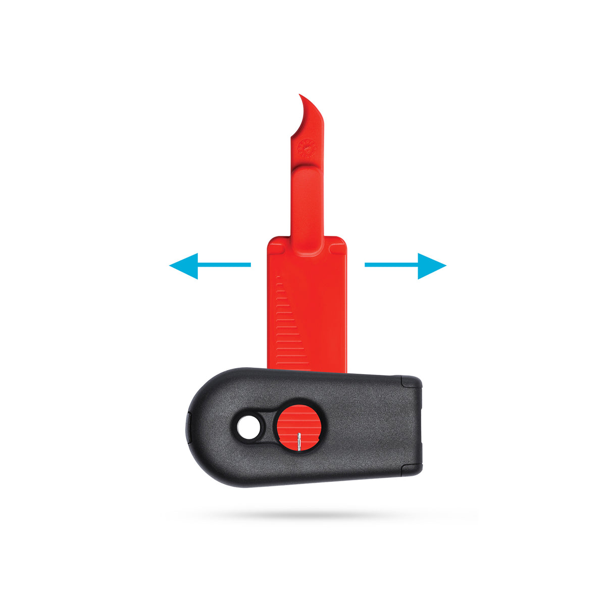 DREAMFARM CLEANA blue and red cleaning scraper with two tools, plastic handle, designed for glass and smooth surfaces.