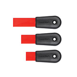 DREAMFARM CLEANA cleaning scraper in blue and red, durable plastic hand tool for removing grime and residue from surfaces.