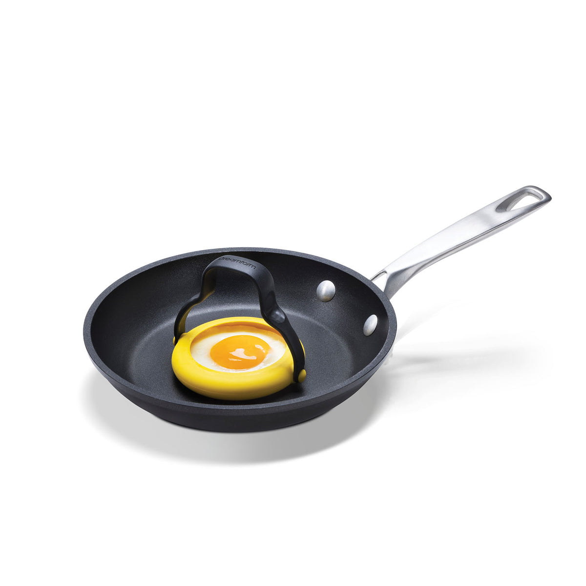 DREAMFARM Spiegelei-Heber 2er Set in yellow, kitchen tool for lifting fried eggs, made of durable FLEGG material, with a bright yellow finish.