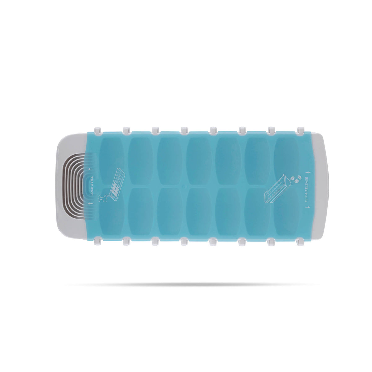 White DREAMFARM ice cube tray with multiple compartments for making ice cubes, made of durable plastic.