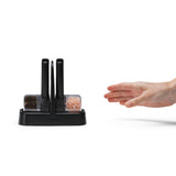 DREAMFARM ORTWO Lite black spice grinder set with two sleek, modern ceramic grinders on a white background.
