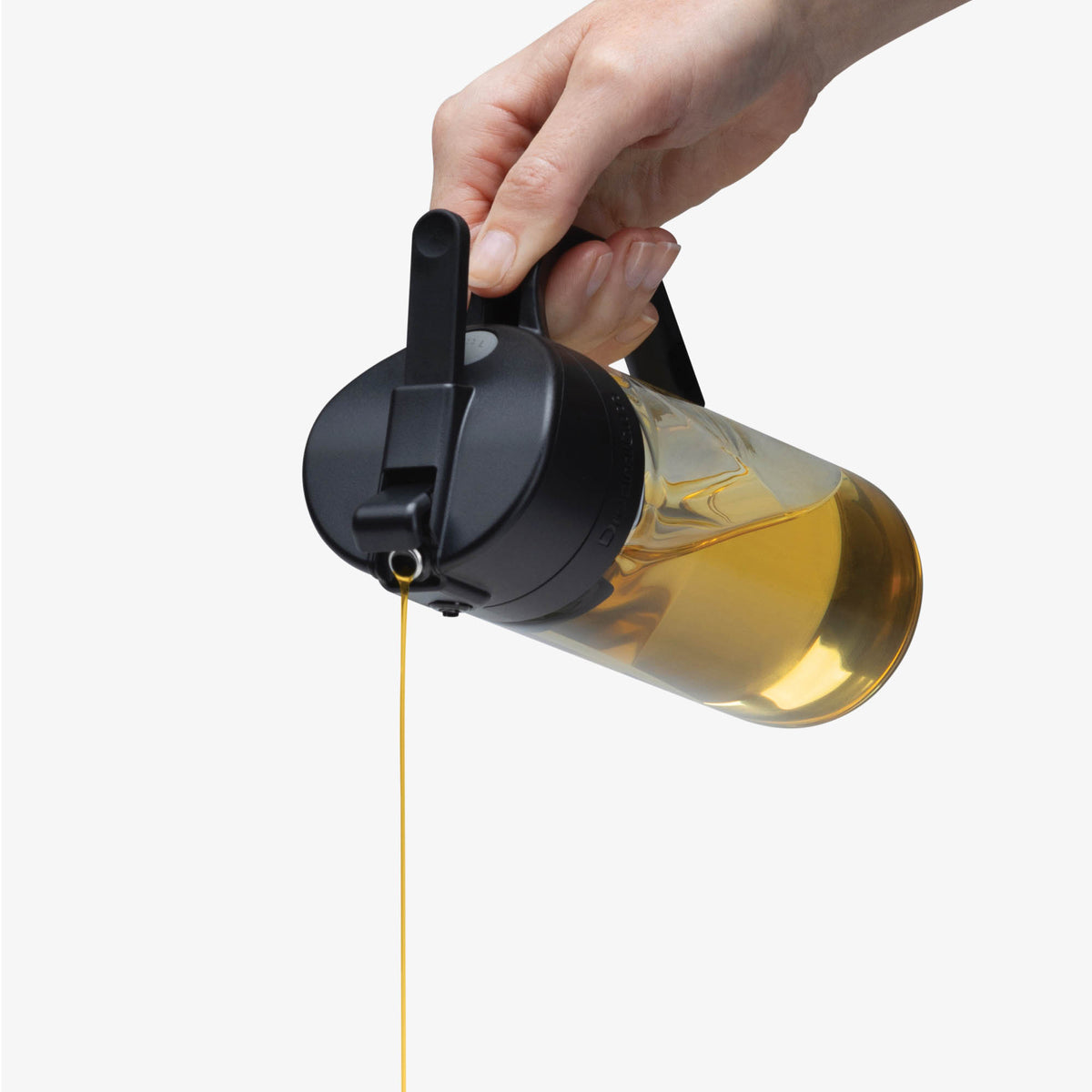 DREAMFARM OILEROO black oil spray bottle, 400ml, with spray nozzle for easy oil application.