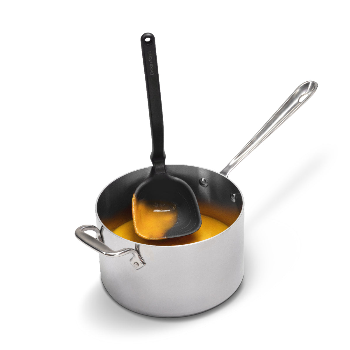 Red DREAMFARM Schöpfkelle (ladle) for cooking, with a sturdy handle and deep bowl, ideal for serving soups and liquids.