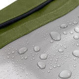 BLACK+BLUM insulated picnic tote bag with water-repellent slate exterior and moss-colored interior for outdoor meals.