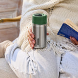 BLACK+BLUM TO-GO insulated thermobecher in orange with 340ml capacity, designed for hot and cold beverages on the go.