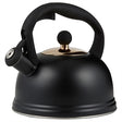 Black Typhoon OTTO Wasserkessel kettle with a sleek design, shown in a close-up image highlighting its handle and spout.