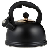 Black Typhoon OTTO Wasserkessel kettle with a sleek design, shown in a close-up image highlighting its handle and spout.