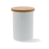 HoneyWare enamel storage jar in two sizes, with a classic design and airtight lid for kitchen organization.