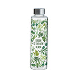 Glass green water bottle from Typhoon, 600 ml PURE | GREEN Trinkflasche with a clear design and secure screw cap.