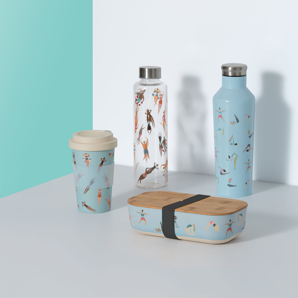 Glass water bottle by Typhoon, PURE ACTIVE 600ml with a sleek design, ideal for staying hydrated on the go.