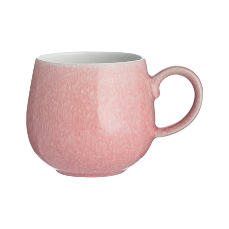 Mason Cash reactive ceramic mug with 350 ml capacity in four colorful patterns, showcasing vibrant glazed exterior and sturdy handle.