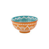 Typhoon Worlds Foods India Schale in three sizes, ceramic bowls with colorful traditional Indian patterns and intricate designs.