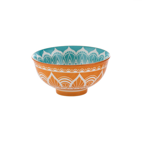 Typhoon Worlds Foods India Schale in three sizes, ceramic bowls with colorful traditional Indian patterns and intricate designs.
