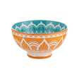 Typhoon Worlds Foods India Schale in three sizes, ceramic bowls with colorful Indian-inspired patterns on white background.