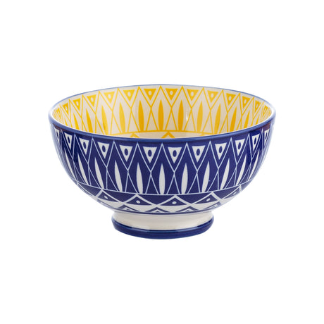 Typhoon Worlds Foods Tunis Schale in three sizes, ceramic bowls with colorful patterns, ideal for serving and display.