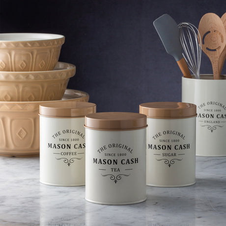 Mason Cash Heritage utensil holder, 17.5 cm tall, with a classic ceramic design for kitchen storage.