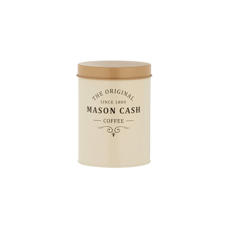 Mason Cash Heritage coffee storage jar, 1.3-liter Vorratsdose with a clear lid, designed for storing coffee beans or grounds.