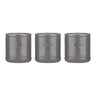 Set of three Price & Kensington ACCENTS storage jars in different colors, featuring clear lids and ceramic construction.