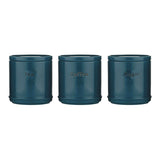 Set of three Price & Kensington Vorratsdosen in vibrant colors, ceramic storage jars with lids for kitchen organization.