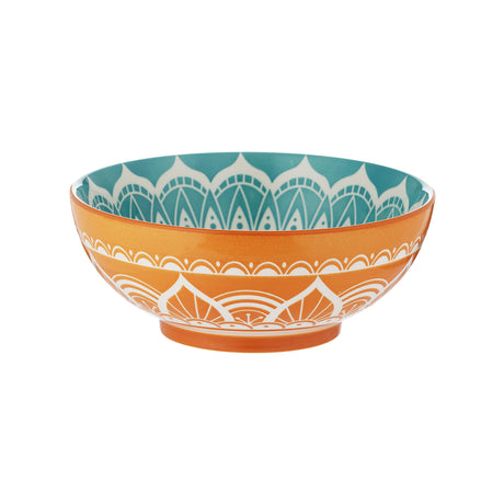 Typhoon Worlds Foods India Schale in three sizes, ceramic bowls with colorful Indian-inspired patterns and intricate designs.