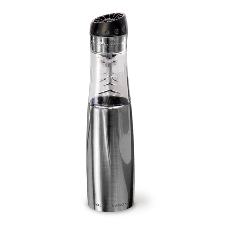 Cole & Mason Wimbledon electric spice mill with stainless steel body and adjustable grind settings.