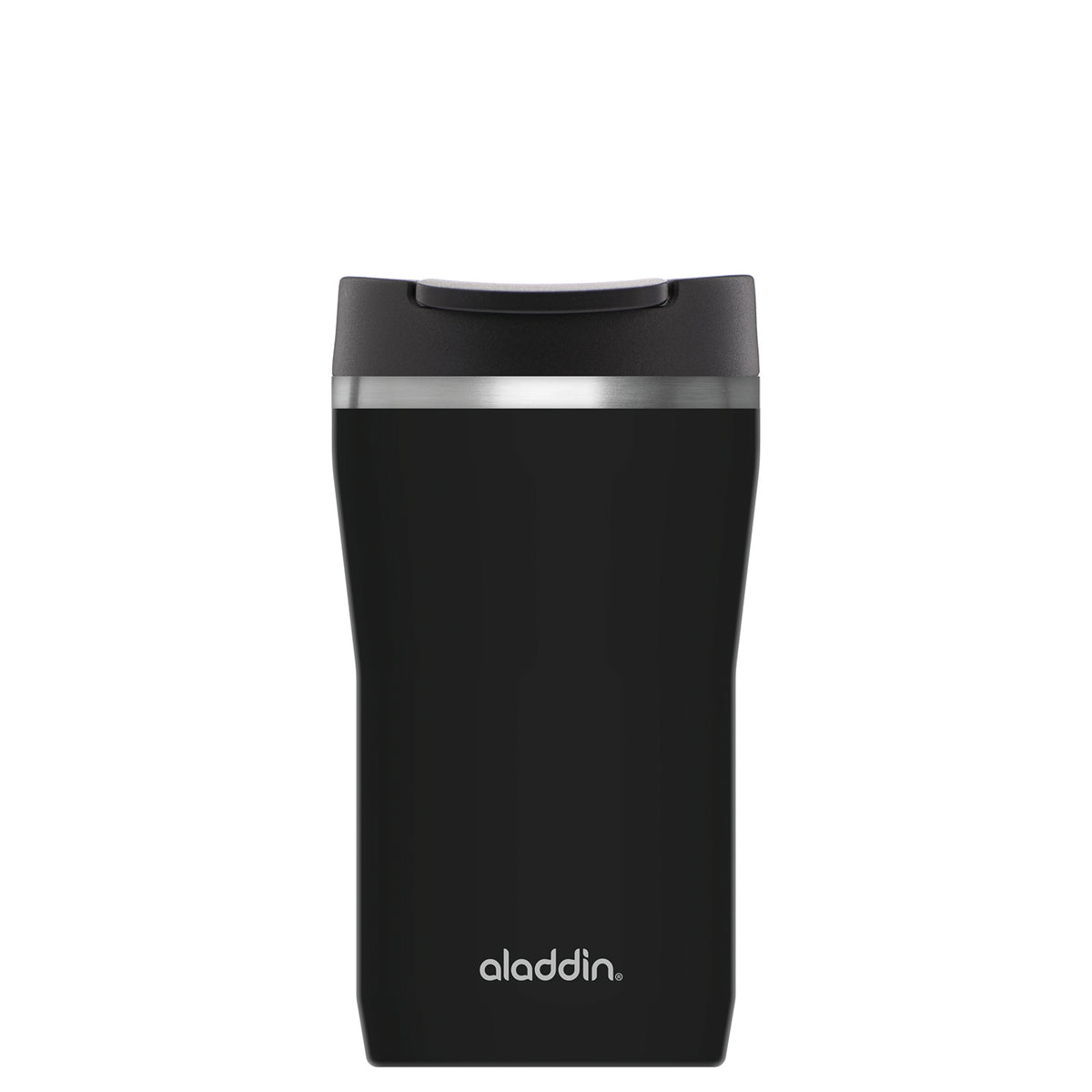 ALADDIN Barista Thermobecher in Lava-Schwarz, available in 3 sizes, featuring a sleek design and double-wall insulation.