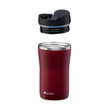Aladdin Barista Thermobecher in burgundy, available in three sizes, featuring a sleek design and spill-proof lid.