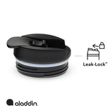 Salbei-colored ALADDIN Barista Thermobecher in three sizes, featuring a sleek design and spill-proof lid.