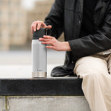 Aladdin CityPark thermos in five colors, 1.1-liter capacity, featuring a stainless steel exterior and secure lid for hot and cold drinks.