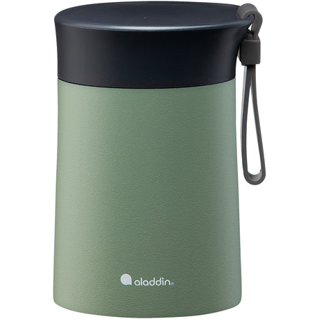 ALADDIN Bistro Lunch-Thermobecher in 400ml with colorful lids, showing a sleek stainless steel design and vibrant color options.