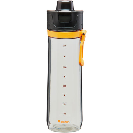 Aladdin 800 ml sports tracker water bottle in four colors, with a sleek design and secure lid for active hydration.