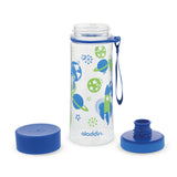 Aladdin AVEO kids' water bottle, 350ml, featuring space-themed designs and a secure lid, ideal for children.