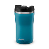 Aladdin petrol-blue stainless steel cafe thermobecher with leak-proof lid in 0.25L size, designed for hot and cold beverages.