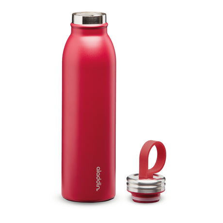 Aladdin stainless steel 550ml cherry red chilled thermavac water bottle with insulated design and sleek finish.