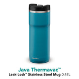 Aladdin Barista Thermobecher in petrol blue, leak-proof stainless steel mug in 0.47L size with aqua blue interior.