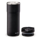 Aladdin Lava-Black stainless steel Barista Thermobecher in three sizes with leak-proof lid, designed for hot beverages.