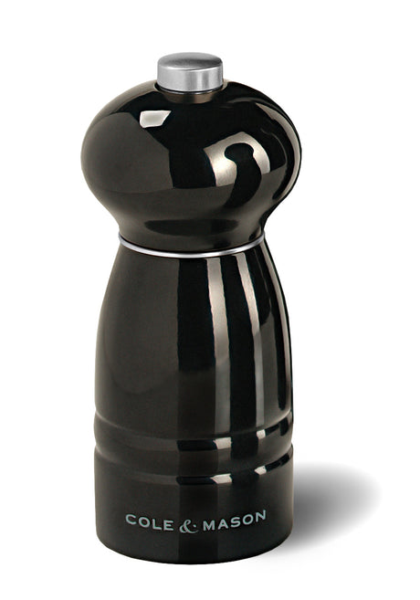 Wooden Windsor pepper mill by Cole & Mason, 120mm tall, with a classic design and adjustable grinding mechanism.