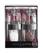 Cole & Mason Acryl-Edelstahl-Mühle SEVILLE gift set with 14cm salt and pepper mills, featuring sleek acrylic and stainless steel design.