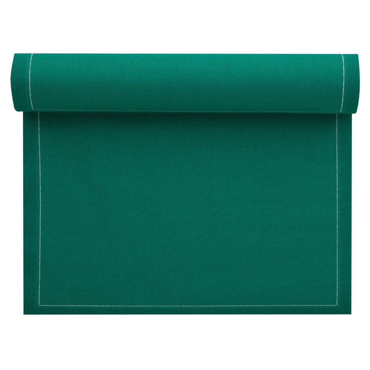 Set of Caribbean Green napkins and placemats by MY DRAP, featuring four stylish variants for elegant table setting.