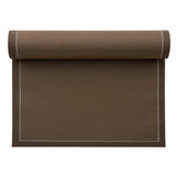 Taupe fabric napkins and placemats set by MY DRAP, featuring four stylish variants for elegant table setting.