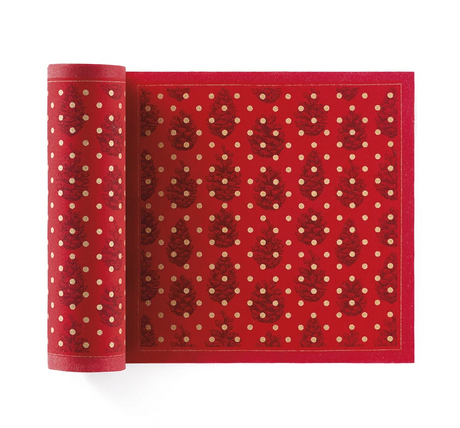 Pine Cone-themed paper napkins and table set from MY DRAP, featuring two design variants for elegant dining decor.