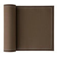 Taupe fabric napkins and placemats from MY DRAP, featuring elegant design and four stylish variants, ideal for table setting.