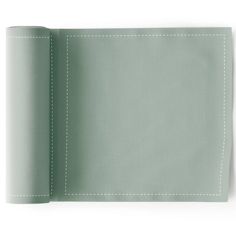 Water green serviettes and table set from MY DRAP in three designs, featuring elegant fabric and coordinated table accessories.
